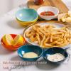 imageBTaT Dipping Bowls 5 oz Set of 6 Colorful Bowls Ceramic Dip Bowls Sauce Bowls Small Bowls for Dipping Bowls for Dipping Condiment Dishes Bowl for Dips Ripple Effect Bowl Ceramic Sauce BowlAssorted Colors