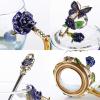 imageBTaT Floral Glass Tea Cups with Lids ampamp Spoon Set Pack of 2 11 oz Blue ampamp Red Flower Design with Gift Box Fancy Tea Cups Dishwasher Safe