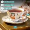 imageBTaT Floral Tea Cups and Saucers Set of 4 7 oz Porcelain Tea Cup Sets Assorted Colors with Gold Trim ampamp Gift Box Dishwasher ampamp Freezer SafeMajestic Crane
