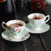 imageBTaT Floral Tea Cups and Saucers Set of 8 8 oz Porcelain Tea Cup Sets Assorted Colors with Gold Trim ampamp Gift Box Dishwasher Safe