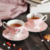 imageBTaT Floral Tea Cups and Saucers Set of 8 8 oz Porcelain Tea Cup Sets Assorted Colors with Gold Trim ampamp Gift Box Dishwasher Safe