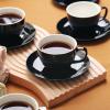 imageBTaT Porcelain Tea Cups and Saucers  6oz Black Set of 6 AdultsBlack
