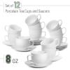 imageBTaT Porcelain Tea Cups and Saucers  6oz Black Set of 6 AdultsDaisy White