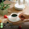 imageBTaT Porcelain Tea Cups and Saucers  6oz Black Set of 6 AdultsDaisy White