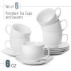 imageBTaT Porcelain Tea Cups and Saucers  6oz Black Set of 6 AdultsDaisy White
