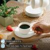 imageBTaT Porcelain Tea Cups and Saucers  6oz Black Set of 6 AdultsDaisy White