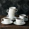 imageBTaT Porcelain Tea Cups and Saucers  6oz Black Set of 6 AdultsDaisy White