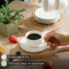 imageBTaT Porcelain Tea Cups and Saucers  6oz Black Set of 6 AdultsDaisy White