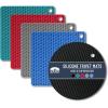 imageBTaT Silicone Trivet Mats 2 Pack Rose Red Hot Pads for Kitchen Trivets for Pots and Pans Hot Pad for DishesBlack