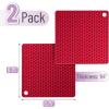 imageBTaT Silicone Trivet Mats 2 Pack Rose Red Hot Pads for Kitchen Trivets for Pots and Pans Hot Pad for DishesRose Red