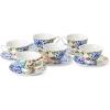 imageBTaT Tea Cups and Saucers Set of 6 Floral 8oz Porcelain Cups for Tea Part RoseIndigo Bloom
