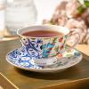 imageBTaT Tea Cups and Saucers Set of 6 Floral 8oz Porcelain Cups for Tea Part RoseIndigo Bloom