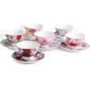 imageBTaT Tea Cups and Saucers Set of 6 Floral 8oz Porcelain Cups for Tea Part RoseMulticolor