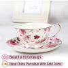 imageBTaT Tea Cups and Saucers Set of 6 Floral 8oz Porcelain Cups for Tea Part RoseMulticolor