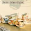 imageBTaT Tea Cups and Saucers Set of 6 Floral 8oz Porcelain Cups for Tea Part RosePastel Colors