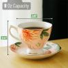 imageBTaT Tea Cups and Saucers Set of 6 Floral 8oz Porcelain Cups for Tea Part RosePastel Colors