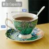 imageBTaT Tea Cups and Saucers Set of 6 Floral 8oz Porcelain Cups for Tea Part RoseVibrant Colors with Spoon