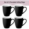 imageBrew To A Tea  Gray Fine Bone China Porcelain Coffee Mugs Set of 4 16 oz EachBlack