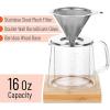 imageBrew To A Tea BTaT  Pour Over Coffee Maker Set Double Wall Glass 16 oz Permanent Filter Coffee Pour Over Manual Dripper