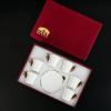 imageBrew To A Tea White Espresso Cups with Saucers Set of 6 24 oz Porcelain Turkish Coffee Cup Set with Gold Trim Design ampamp Gift Box Dishwasher SafeWhite
