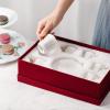 imageBrew To A Tea White Espresso Cups with Saucers Set of 6 24 oz Porcelain Turkish Coffee Cup Set with Gold Trim Design ampamp Gift Box Dishwasher SafeWhite