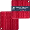 imageBTaT Silicone Trivet Mats 2 Pack Rose Red Hot Pads for Kitchen Trivets for Pots and Pans Hot Pad for DishesRose Red