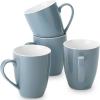 imageBrew To A Tea  Gray Fine Bone China Porcelain Coffee Mugs Set of 4 16 oz EachGray