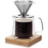 imageBrew To A Tea BTaT  Pour Over Coffee Maker Set Double Wall Glass 16 oz Permanent Filter Coffee Pour Over Manual Dripper