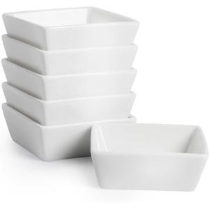 imageBTT  Ramekins 8 oz Square Set of 6 Ramekins for Baking Creme Brulee Dishes Souffle Cups Flan Pan Sauce Cups Custard Cups Pudding Cups Ramiken Set Dipping Bowls4 oz  6 Pack