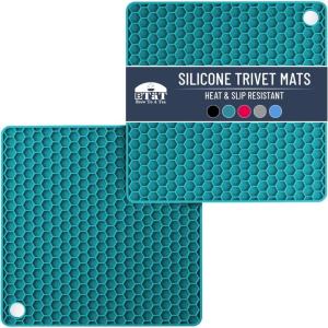 imageBTaT Silicone Trivet Mats 2 Pack Rose Red Hot Pads for Kitchen Trivets for Pots and Pans Hot Pad for DishesGreen