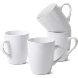 imageBrew To A Tea  Gray Fine Bone China Porcelain Coffee Mugs Set of 4 16 oz EachWhite