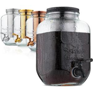 imageBrew To A Tea Cold Brew Coffee Maker 1 Gallon Rose Gold Mason Jar 16 ServingsBlack
