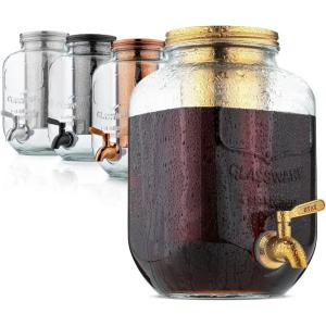 imageBrew To A Tea Cold Brew Coffee Maker 1 Gallon Rose Gold Mason Jar 16 ServingsGold