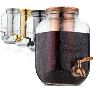 imageBrew To A Tea Cold Brew Coffee Maker 1 Gallon Rose Gold Mason Jar 16 ServingsRose Gold
