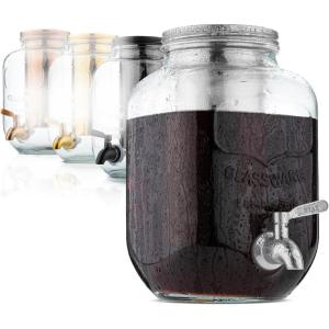 imageBrew To A Tea Cold Brew Coffee Maker 1 Gallon Rose Gold Mason Jar 16 ServingsSteel