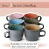 imageBTaT Coffee Mugs Set of 6 14 oz Coffee Cups Ceramic Ceramic Coffee Cups Mug Sets Ceramic Cups Ceramic Coffee Mugs Set Mugs Coffee Mugs Christmas GiftsMatte Black