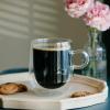 imageBTaT Double Wall Glass Coffee Mugs  12 oz 350ml Set of 4 Clear Latte Mugs16 oz