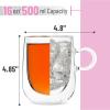imageBTaT Double Wall Glass Coffee Mugs  12 oz 350ml Set of 4 Clear Latte Mugs16 oz