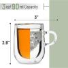 imageBTaT Double Wall Glass Coffee Mugs  12 oz 350ml Set of 4 Clear Latte Mugs3 oz