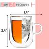 imageBTaT Double Wall Glass Coffee Mugs  12 oz 350ml Set of 4 Clear Latte Mugs5 oz