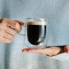 imageBTaT Double Wall Glass Coffee Mugs  12 oz 350ml Set of 4 Clear Latte Mugs5 oz