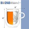 imageBTaT Double Wall Glass Coffee Mugs  12 oz 350ml Set of 4 Clear Latte Mugs8 oz