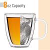 imageBTaT Double Wall Glass Cups Set of 4 8 oz 240 ml Tea Cups Glass Coffee Mugs Cappuccino Cups Latte Cups Latte Mug Clear Coffee Cup Espresso Glass Glass Tea Cups Glass Coffee CupsClear