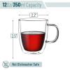 imageBTaT Double Wall Glass Cups Set of 4 8 oz 240 ml Tea Cups Glass Coffee Mugs Cappuccino Cups Latte Cups Latte Mug Clear Coffee Cup Espresso Glass Glass Tea Cups Glass Coffee CupsClear