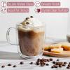 imageBTaT Double Wall Glass Cups Set of 4 8 oz 240 ml Tea Cups Glass Coffee Mugs Cappuccino Cups Latte Cups Latte Mug Clear Coffee Cup Espresso Glass Glass Tea Cups Glass Coffee CupsClear