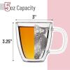 imageBTaT Double Wall Glass Cups Set of 4 8 oz 240 ml Tea Cups Glass Coffee Mugs Cappuccino Cups Latte Cups Latte Mug Clear Coffee Cup Espresso Glass Glass Tea Cups Glass Coffee CupsClear