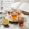 imageBTaT Double Wall Glass Cups Set of 4 8 oz 240 ml Tea Cups Glass Coffee Mugs Cappuccino Cups Latte Cups Latte Mug Clear Coffee Cup Espresso Glass Glass Tea Cups Glass Coffee CupsClear