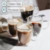 imageBTaT Double Wall Glass Cups Set of 4 8 oz 240 ml Tea Cups Glass Coffee Mugs Cappuccino Cups Latte Cups Latte Mug Clear Coffee Cup Espresso Glass Glass Tea Cups Glass Coffee CupsClear