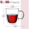 imageBTaT Double Wall Glass Cups Set of 4 8 oz 240 ml Tea Cups Glass Coffee Mugs Cappuccino Cups Latte Cups Latte Mug Clear Coffee Cup Espresso Glass Glass Tea Cups Glass Coffee CupsClear