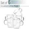 imageBTaT Double Wall Glass Cups Set of 4 8 oz 240 ml Tea Cups Glass Coffee Mugs Cappuccino Cups Latte Cups Latte Mug Clear Coffee Cup Espresso Glass Glass Tea Cups Glass Coffee CupsClear